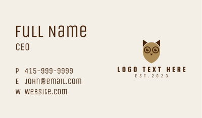 Cute Owl Mascot  Business Card Image Preview