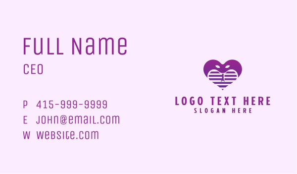 Purple Cobra Heart  Business Card Design Image Preview