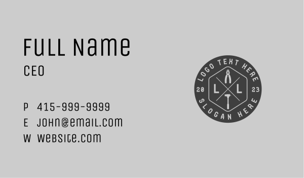 Hardware Tools Letter Business Card Design Image Preview