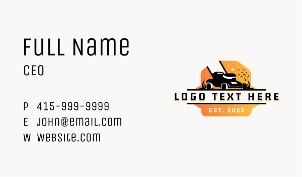 Lawn Mower Yard Equipment Business Card Design Image Preview