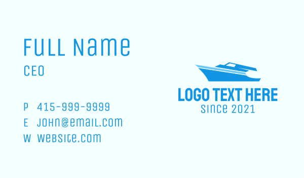 Blue Sailing Yacht Business Card Design Image Preview