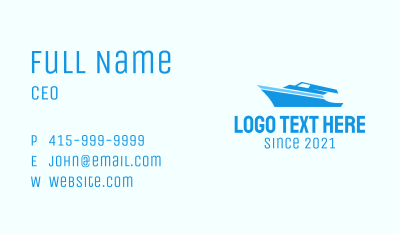 Blue Sailing Yacht Business Card Image Preview