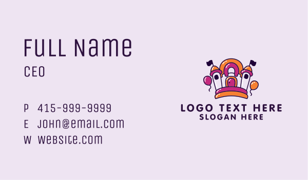Fun Inflatable Bounce House  Business Card Design Image Preview