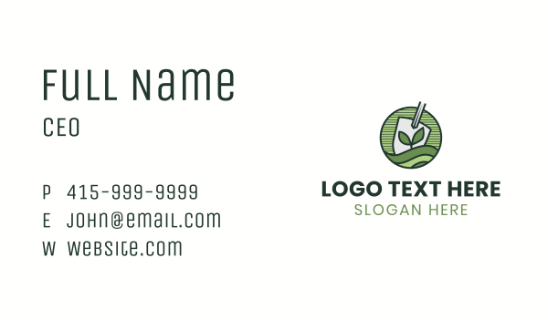 Shovel Sprout Lawn Business Card Design Image Preview