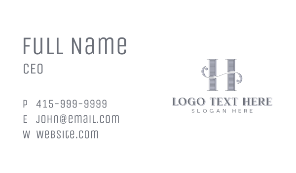 Boutique Hotel Elegant Letter H Business Card Design Image Preview