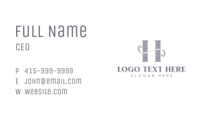 Boutique Hotel Elegant Letter H Business Card Image Preview
