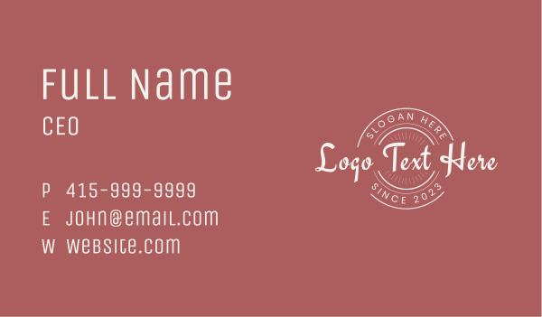 Round Cursive Business Business Card Design Image Preview