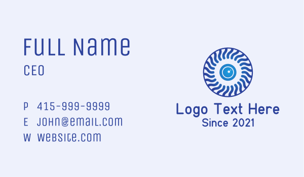 Blue Camera Swirl Business Card Design Image Preview