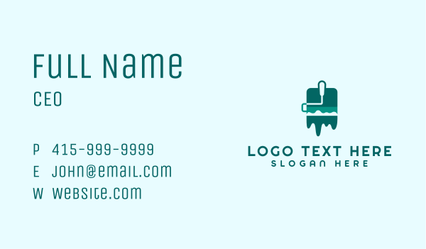 Paint Roller Tool Business Card Design Image Preview