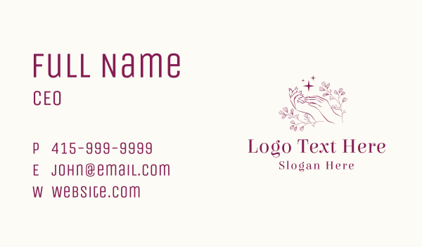 Whimsical Hand Floral  Business Card Design Image Preview
