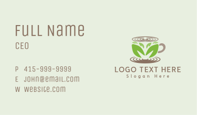 Leaf Tea Coffee Cup Business Card Image Preview