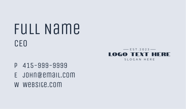 Minimalist Brand Wordmark Business Card Design Image Preview