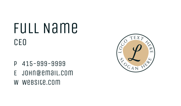 Elegant Script Lettermark Business Card Design Image Preview