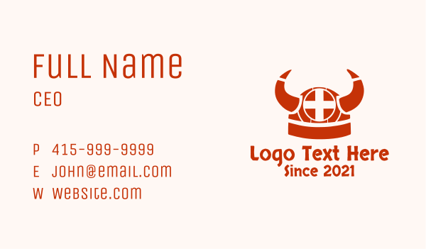 Nordic Viking Helmet Business Card Design Image Preview