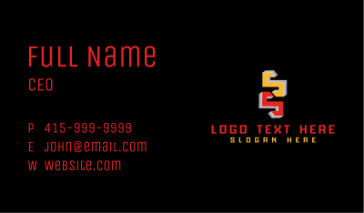 3D Letter SS Contractor Business Card Image Preview