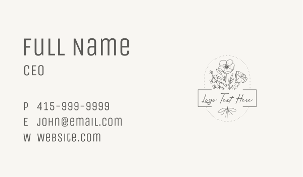 Elegant Floral Bouquet Business Card Design Image Preview