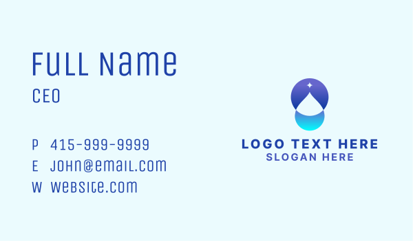 Sparkle Water Droplet Business Card Design Image Preview
