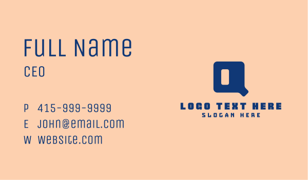 Digital Letter Q Business Card Design Image Preview