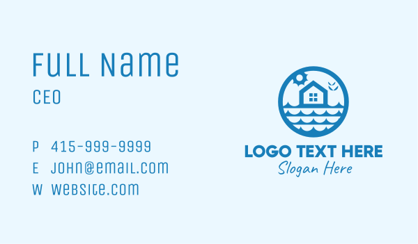 Seaside Beach House Business Card Design Image Preview