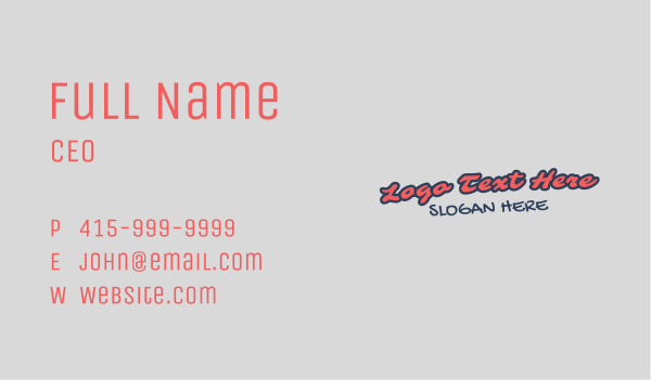 Casual Apparel Wordmark Business Card Design Image Preview