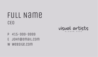 Artist Studio Wormark Business Card Image Preview