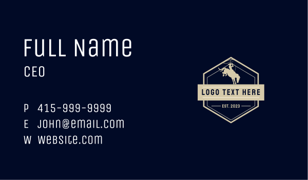 Riding Horse Rodeo  Business Card Design Image Preview