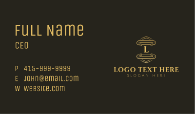 Gold Classic Lettermark Business Card Image Preview