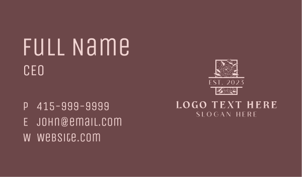 Rose Flower Boutique Business Card Design Image Preview