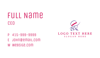 Elegant Lady Hat Business Card Image Preview