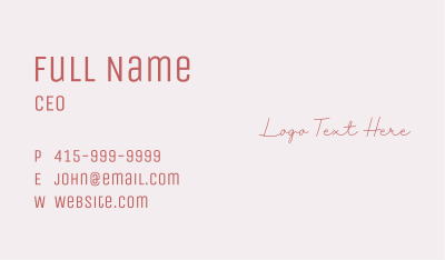 Red Signature Wordmark Business Card Image Preview