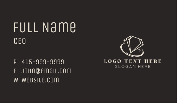 Diamond Gemstone Jewelry Business Card Design Image Preview