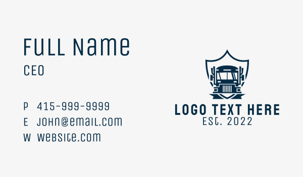Delivery Truck Logistics Crest Business Card Design Image Preview