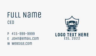 Delivery Truck Logistics Crest Business Card Image Preview
