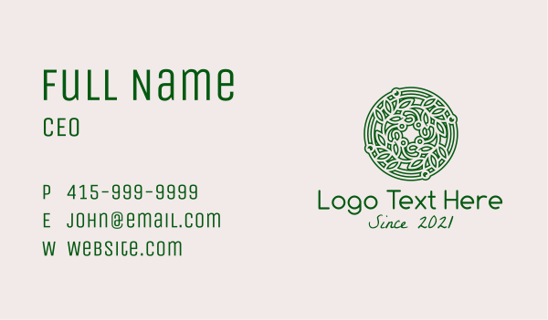 Celtic Garden Ornament Business Card Design Image Preview