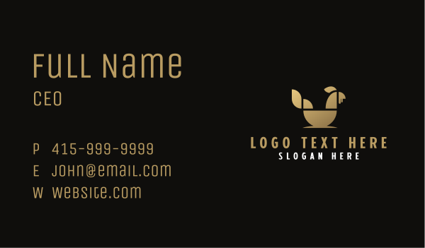 Abstract Golden Chicken Business Card Design Image Preview