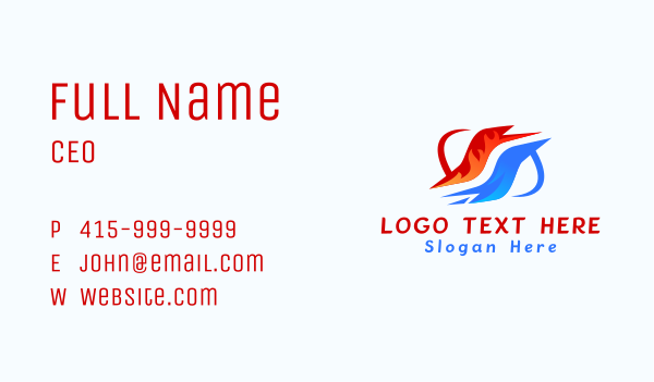Heating Cooling Letter S Business Card Design Image Preview