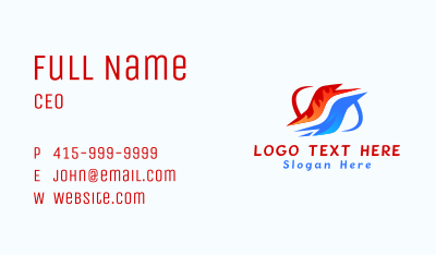 Heating Cooling Letter S Business Card Image Preview