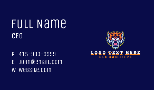 Beast Tiger Gaming Business Card Design Image Preview