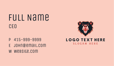 Angry Bear Online Gaming Business Card Image Preview