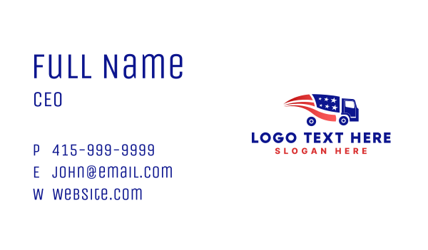 American Trucking Company Business Card Design Image Preview
