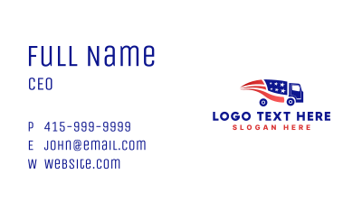 American Trucking Company Business Card Image Preview