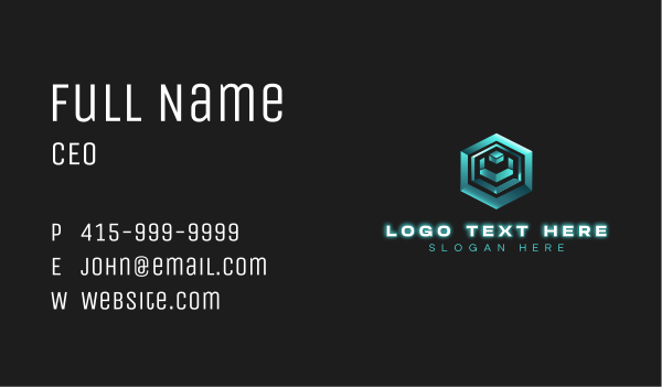 3D Tech Cube Business Card Design Image Preview