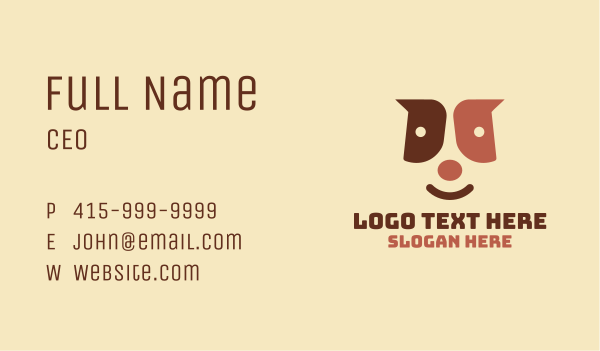 Cute Puppy Face  Business Card Design Image Preview