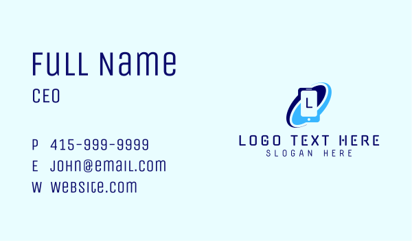 Mobile Gadget Letter Business Card Design Image Preview