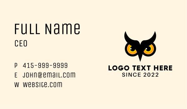Owl Aviary Zoo  Business Card Design Image Preview