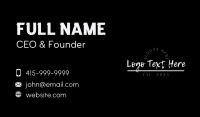 Script Chalk Wordmark Business Card Preview