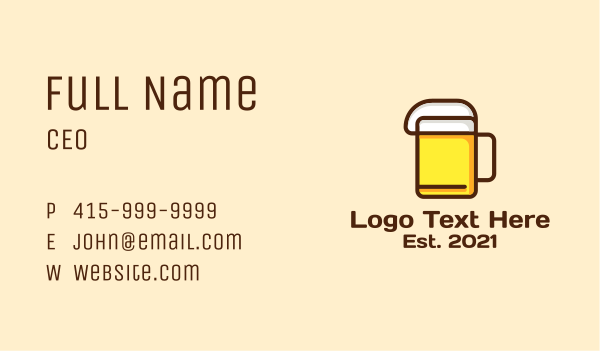Minimalist Beer Icon Business Card Design Image Preview