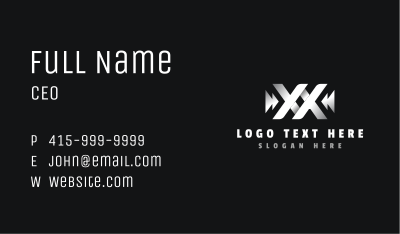 Metal Arrow Fabrication Letter XX Business Card Image Preview