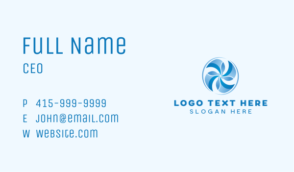 HVAC Fan Temperature Business Card Design Image Preview