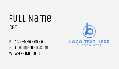 Blue Business Letter B Business Card Image Preview